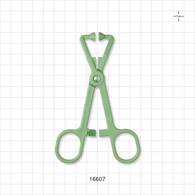 Single-Use Locking Forceps, Curved, Green - 4.75 inch (121 mm) - 16607