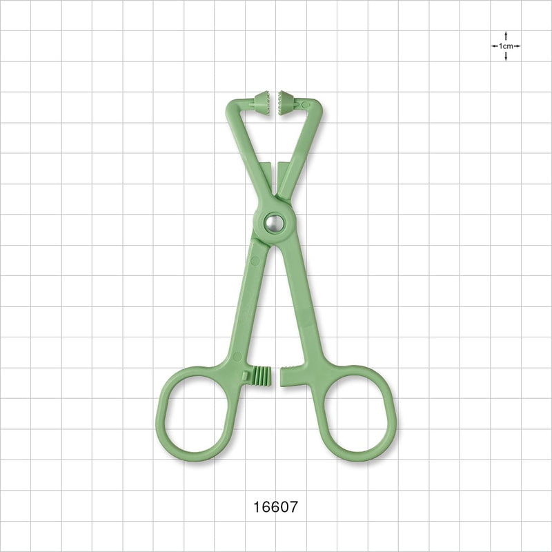 Single-Use Locking Forceps, Curved, Green - 4.75 inch (121 mm) - 16607
