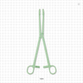 Single-Use Locking Forceps, Round Tips, Green - 9.5 inch (241 mm) - 16609