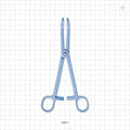 Single-Use Locking Forceps, Round Tips, Light Blue - 7.5 inch (191 mm) - 16611