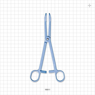 Single-Use Locking Forceps, Round Tips, Light Blue - 7.5 inch (191 mm) - 16611