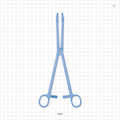 Single-Use Locking Forceps, Round Tips, Light Blue - 9.5 inch (241 mm) - 16612