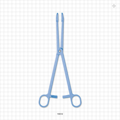 Single-Use Locking Forceps, Round Tips, Light Blue - 9.5 inch (241 mm) - 16612