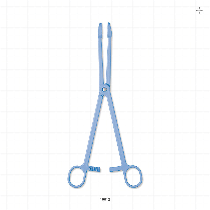 Single-Use Locking Forceps, Round Tips, Light Blue - 9.5 inch (241 mm) - 16612