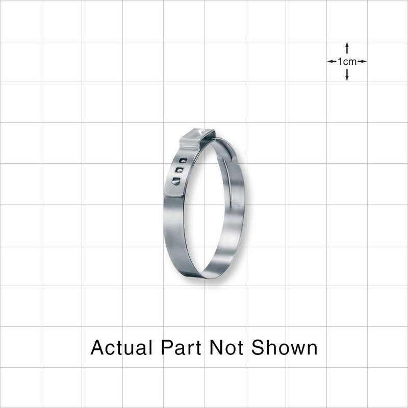 Oetiker StepLess Ear Clamp, Degreased, 100/Bag - 7 mm x 0.6 mm Band; 0.882 inch Closed - 1.008 inch Open Range (22.4 mm - 25.6 mm) - 16701072
