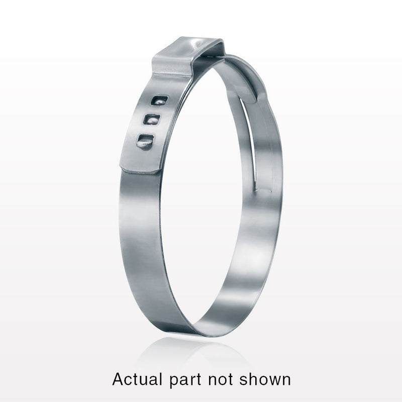 Oetiker StepLess Ear Clamp, Degreased, 100/Bag - 5 mm x 0.5 mm Band; 0.209 inch Closed - 0.256 inch Open Range (5.3 mm - 6.5 mm) - 16702487