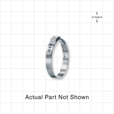 Oetiker StepLess Ear Clamp, Non-Washed, 100/Bag - 10 mm x 0.8 mm Band; 1.37 inch Closed - 1.496 inch Open Range (34.8 mm - 38 mm) - 16708127