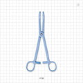 Single-Use Locking Forceps, Round Tips, Light Blue - 7.5 inch (191 mm) - 17102