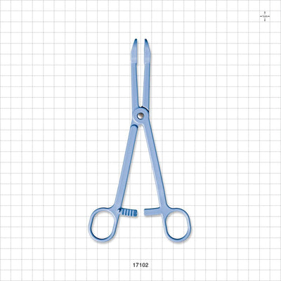 Single-Use Locking Forceps, Round Tips, Light Blue - 7.5 inch (191 mm) - 17102