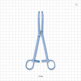 Single-Use Locking Forceps, Round Tips, Light Blue - 7.5 inch (191 mm) - 17102