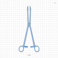 Single-Use Locking Forceps, Round Tips, Light Blue - 9.5 inch (241 mm) - 17104