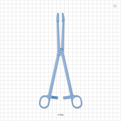 Single-Use Locking Forceps, Round Tips, Light Blue - 9.5 inch (241 mm) - 17104