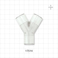 Y Connector, Tubing Ports, Natural - 11/16 inch ID (0.687 inch, 17.45 mm);1/2 inch Thru Hole (0.5 inch, 12.7 mm) - 17514