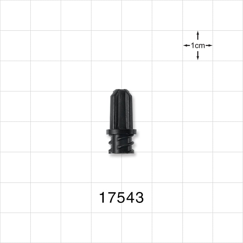 Female Luer Cap, Non-Vented w/Internal Pin, Black -  - 17543