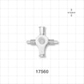 RondelO™ 2-Way Stopcock Manifold with 2 Female Luer Locks, Tubing Ports - Fits 0.118 ID x 0.161 inch OD Tubing (3 mm x 4.1 mm); 29 PSI - 17560