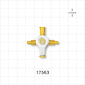 RondelO™ 2-Way Stopcock Manifold with 2 Female Luer Locks, Tubing Ports, Yellow - Fits 0.118 ID x 0.161 inch OD Tubing (3 mm x 4.1 mm); 29 PSI - 17563