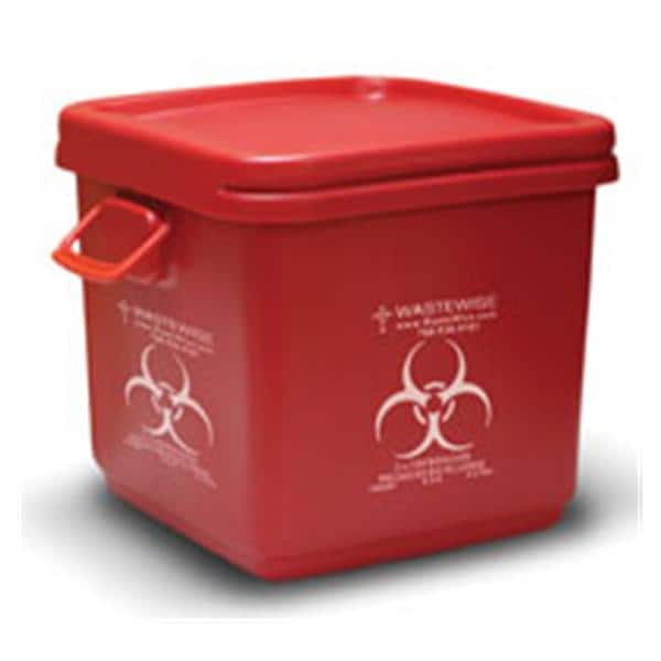 WCM, Inc -Isolyser/SMS m Sharps Mailer System 18gal Red 17x17x17" Hinged Lid Wide Opening Plastic Built-In Handle Stackable Free Standing Non-Sterile Disposable Each SMSm 18G