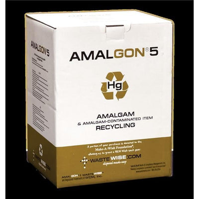WCM, Inc -Amalgon Sharps Mailer System 5gal White 10.5x8.5x15" Cardboard For Amalgon 1 Non-Sterile 1/Box AGN5-MSB