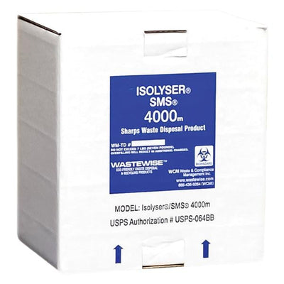 WCM, Inc -Sharps Mailer Box 1.5gal Brown 6.5x9x9.5" Corrugated Cardboard For SMS4000 Isolyser System Non-Sterile Each 4000MSB