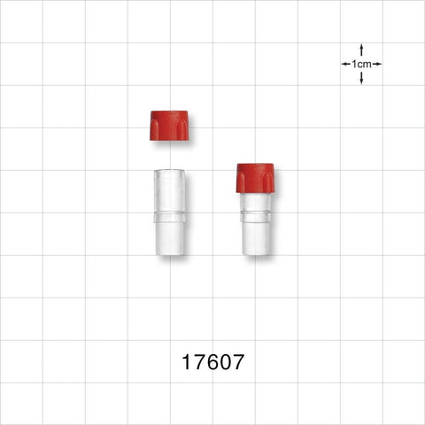 Injection Site Bag Port, Tubing Port, Red - 0.213 inch ID / 0.272 inch OD (5.4 mm / 6.9 mm) - 17607