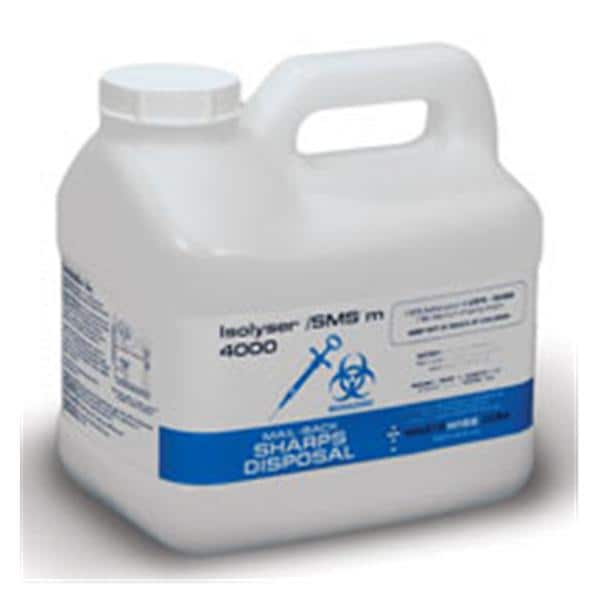 WCM, Inc -Isolyser/SMS Sharps Mailer System 1.5gal Blue/White 6-1/2x9x9-1/2" Lid Plastic Non-Sterile Each, 4 EA/CA SMSM 4000
