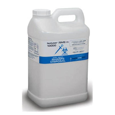 WCM, Inc -Isolyser/SMS m Sharps Mailer System 2.7gal Blue/White 6.5x9x14.5" Screw Lid Plastic Built-In Handle Free Standing Non-Sterile Disposable Each, 2 EA/CA SMSM 10000