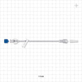 Extension Line, Female Luer Lock to Male Luer with Spin Lock, Slide Clamp and Non-Vented Caps - 0.047 inch ID x 0.088 inch OD (1.2 mm x 2.2 mm); 6 inch (152.4 mm) - 17648