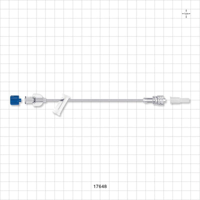 Extension Line, Female Luer Lock to Male Luer with Spin Lock, Slide Clamp and Non-Vented Caps - 0.047 inch ID x 0.088 inch OD (1.2 mm x 2.2 mm); 6 inch (152.4 mm) - 17648