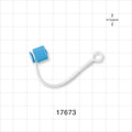 Male Luer Cap, Non-Vented w/Strap, Blue - 0.205 inch ID Application Loop (5.2 mm) - 17673