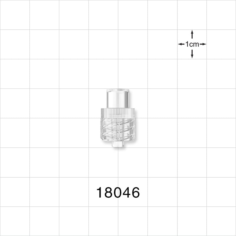 Male Luer Lock, Tubing Port, Clear - 0.182 inch ID (4.62 mm) - 18046