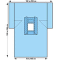 O & M Halyard -120x76x120" Sterile Laparotomy/Cholecystectomy Drape 12-1/2x13" Fenestrated 89225