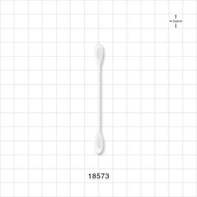 Swab, Dual Ended Flat Oval Tip, White Handle - 3 inch (76.2 mm) - 18573