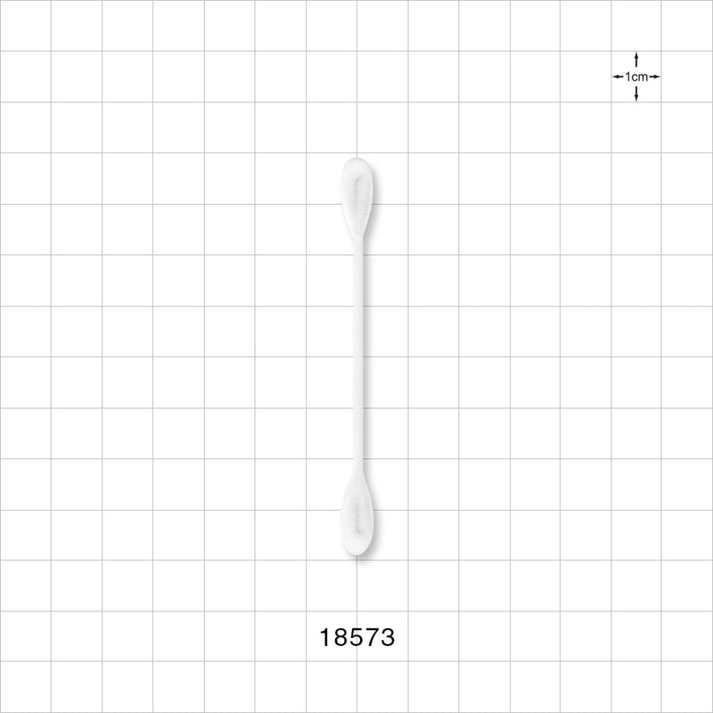 Swab, Dual Ended Flat Oval Tip, White Handle - 3 inch (76.2 mm) - 18573
