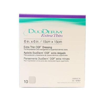 Convatec US DuoDerm Hydrocolloid Dressing 6x6" Sterile Sqr XThn PU Flm Adhs Adhr Flsh Abs LF  - 187957