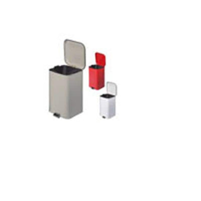 Brewer Custom Products Can Trash Stainless Steel/Enamel Finish Large Step-On Pedal Overlapping Lid Each - 35267