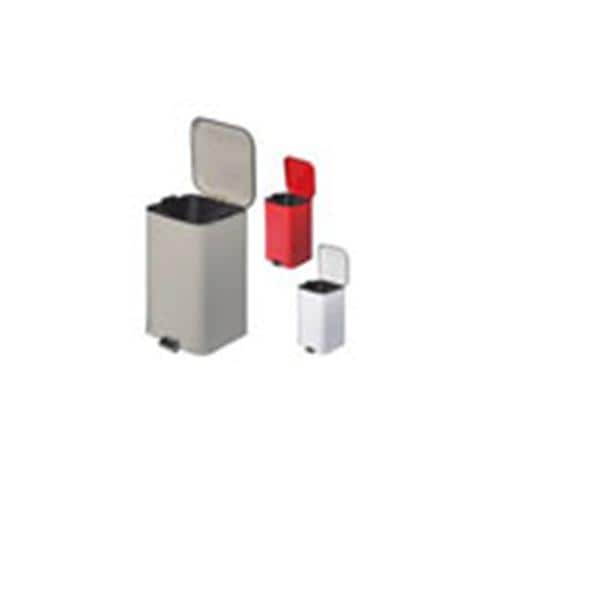 Brewer Custom Products Can Trash Stainless Steel/Enamel Finish Large Step-On Pedal Overlapping Lid Each - 35267