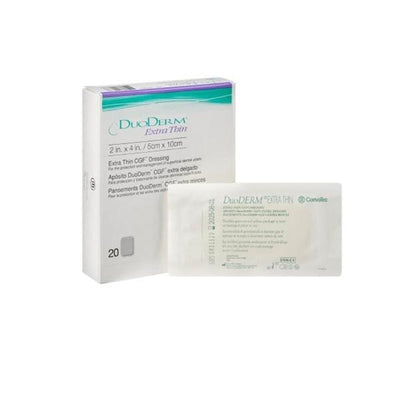 Convatec US DuoDerm Hydrocolloid Dressing 2x4" Sterile Square Extra Thin PU Flm Flsh Abs LF  - 187900