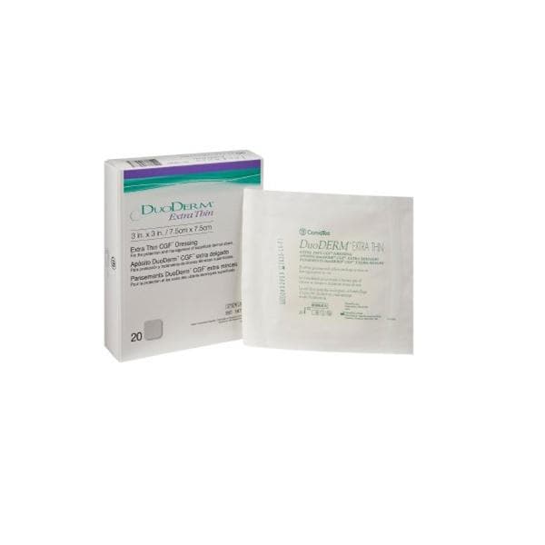 Convatec US DuoDerm CGF Hydrocolloid Dressing 3x3" Sterile Square X-Thin Adhr Flsh Abs LF  - 187901
