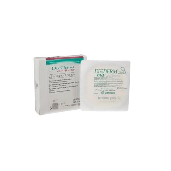 Convatec US DuoDerm CGF Hydrocolloid Dressing 2-1/2x2-1/2" Sterile Sqr Adhs Adhr Flsh Abs LF  - 187970