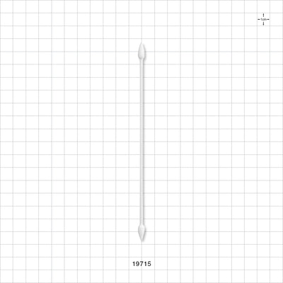 Tightly Wound Dual-Ended Point Tip Swab with White Handle; 100/Bag - 6 inch (152.4 mm) - 19715