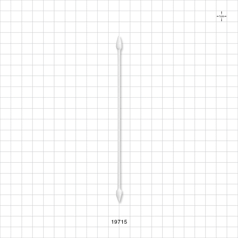 Tightly Wound Dual-Ended Point Tip Swab with White Handle; 100/Bag - 6 inch (152.4 mm) - 19715