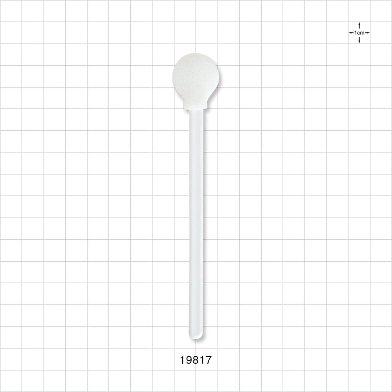Lollipop Swab, White Handle, White Foam Tip - 5 inch (127 mm); 0.83 inch Head (21 mm) - 19817