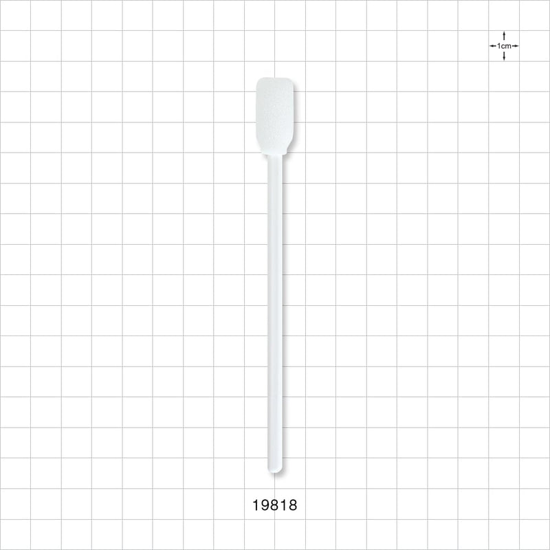 5" White Rectangular Foam Tip, White Handle - 5 inch (127 mm); 0.47 inch Head (12 mm) - 19818