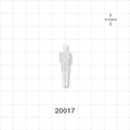 Male Luer Slip, Tubing Port, Clear - 0.125 inch - 0.129 inch OD (3.18 mm - 3.28 mm) - 20017