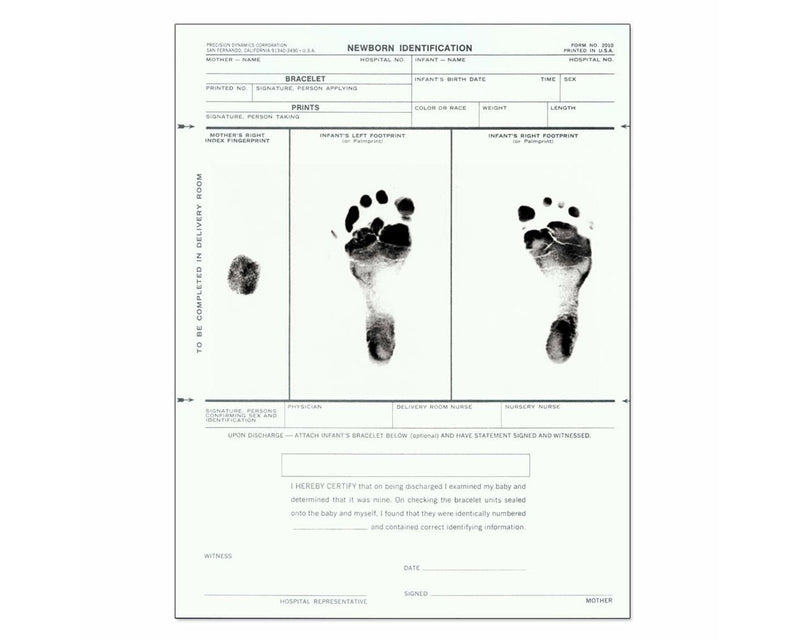 Newborn Identification Form, 50 per Pad | 2010-00-PDA