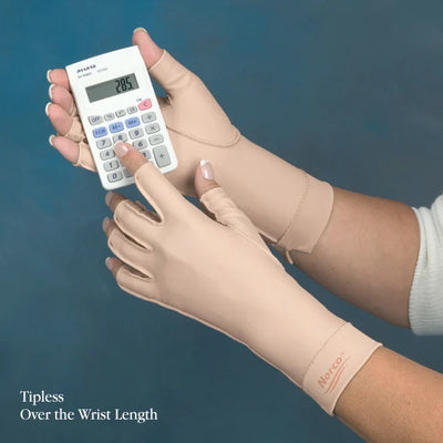 North Coast Norco® Compression Gloves Tipless Finger, Over The Wrist (MP Circumference)8" to 10" (20 to 25cm) (Color) Beige