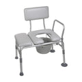 North Coast Transfer Bench & Commode Combination with Padded Seat