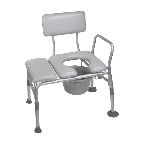 North Coast Transfer Bench & Commode Combination with Padded Seat