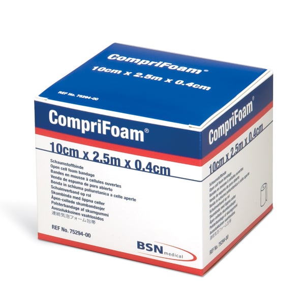 North Coast CompriFoam® Open Cell Foam Bandage CompriFoam 10 cm x 2.5 m x 0.4 cm, White