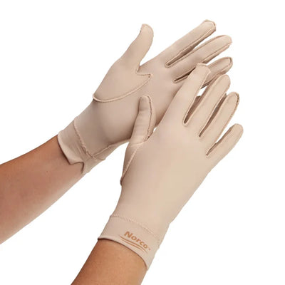 North Coast Norco® Compression Gloves Full Finger, Over The Wrist (MP Circumference)7" to 8" (18 to 20cm) Color (Beige)